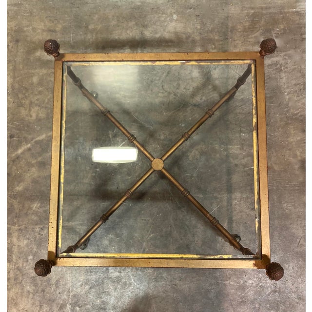 1970s Maison Bagues Style Square Side Table For Sale In Los Angeles - Image 6 of 12