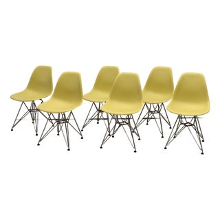 Eames DSR Chairs (Herman Miller ) With Eiffel Base : Set of 6 : Yellow : Authentic For Sale