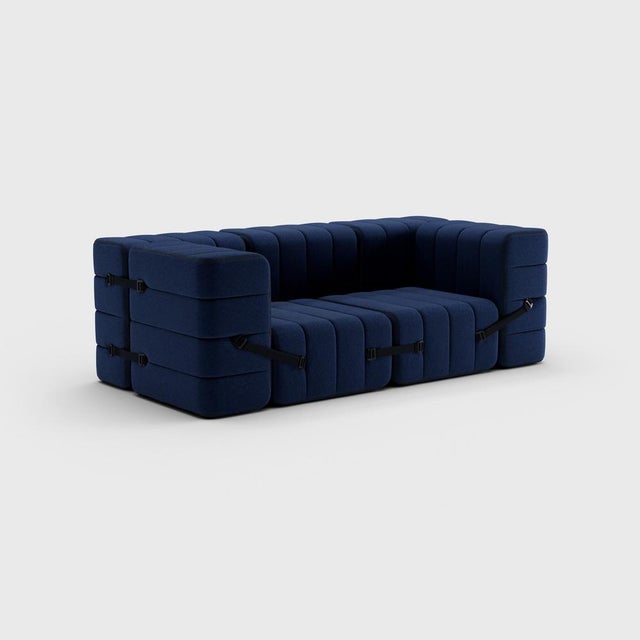Not Yet Made - Made To Order Curt Modular Set - Flexible 2-Seater with Armrests - Jet - 6098 (Dark Blue) by Ambivalenz, Set of 7 For Sale - Image 5 of 5