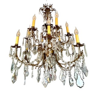 Antique Crystal Chandelier, 1890s For Sale