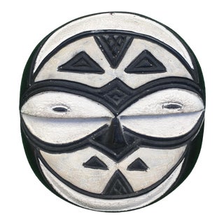 Authentic Black & White African Mask For Sale