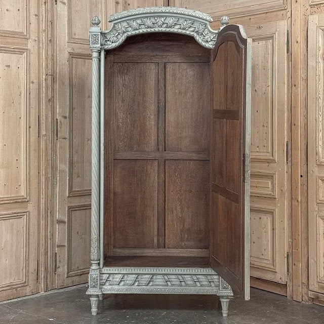 19th Century French Louis XVI Painted Armoire For Sale - Image 15 of 18