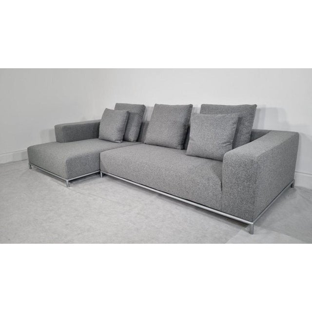 George L-Shaped Sectional in Mid-Grey Lambswool by Antonio Citterio for B&B Italia For Sale - Image 6 of 7