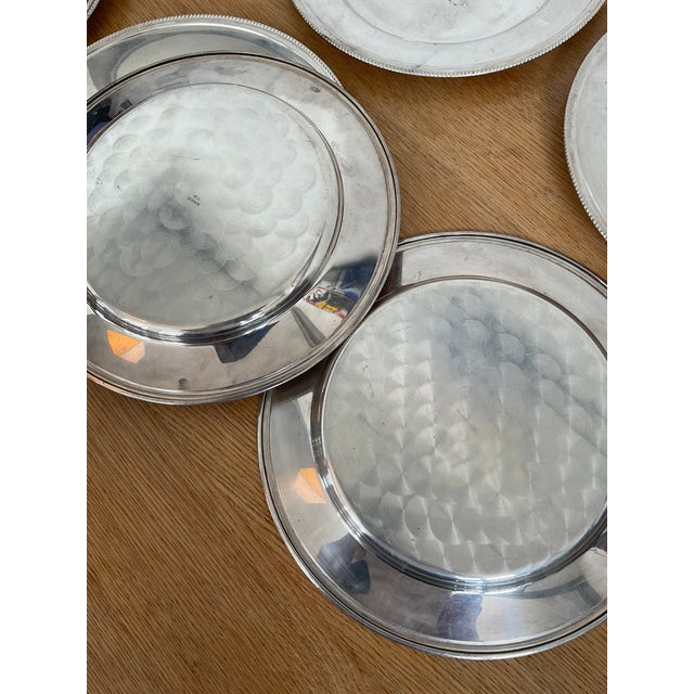 Late 20th Century Danish Silverplate Charger Dishes From Hejl Denmark- Set of 8 For Sale - Image 11 of 18
