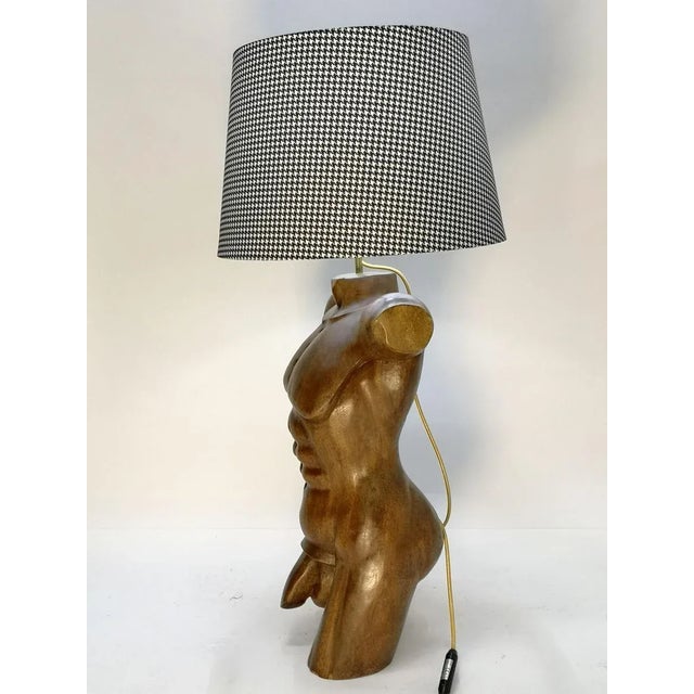 Wood Sculptural Solid Wood Torso Lamps, 1970s, Set of 2 For Sale - Image 7 of 16