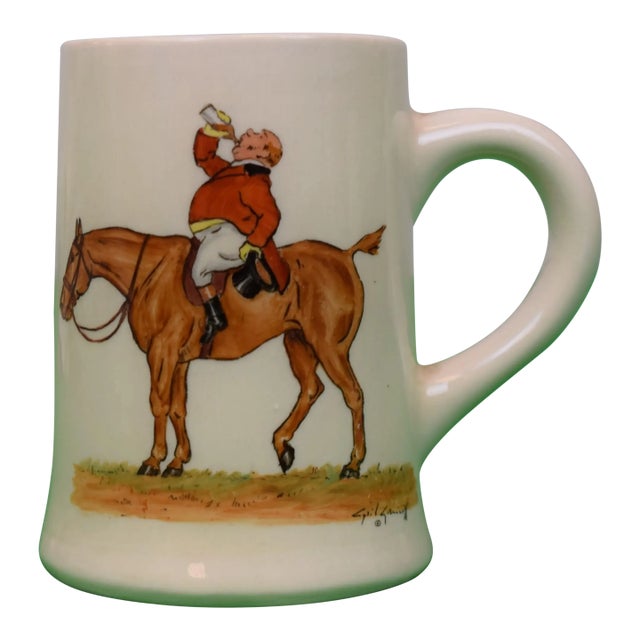 Mid 20th Century Abercrombie & Fitch X Cyril Gorainoff Fox-Hunt Scene Bone China Mug For Sale