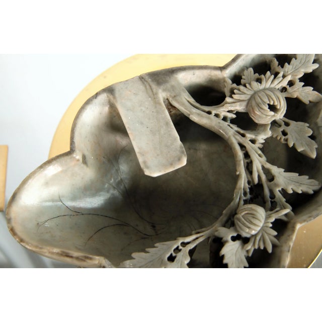 Stone Antique Chinese Carved Stone Calligraphy Brush Washer / Bowl For Sale - Image 7 of 9