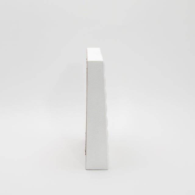 Modern Picture Frame 8x10” in Quilted White Shagreen by R&y Augousti For Sale - Image 3 of 10