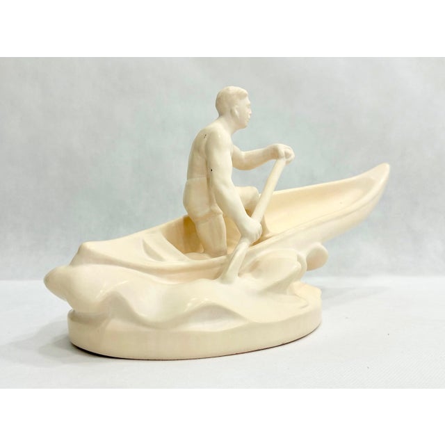 Plaster Rower Statue from Jihokera Bechyně, 1950s For Sale - Image 4 of 11