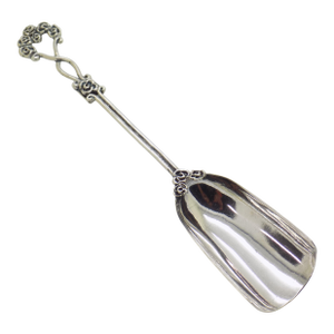 Vintage Italian Handmade Genuine Silver Sugar Spoon With Flower Design, Made in Tuscany (Arezzo)