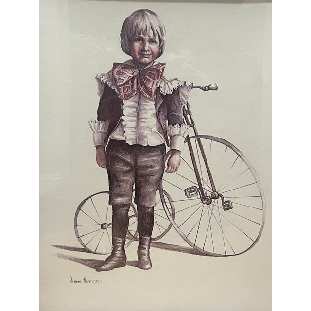 This nostalgic print encapsulates another time in the early twentieth century when children dressed formally to go outside...