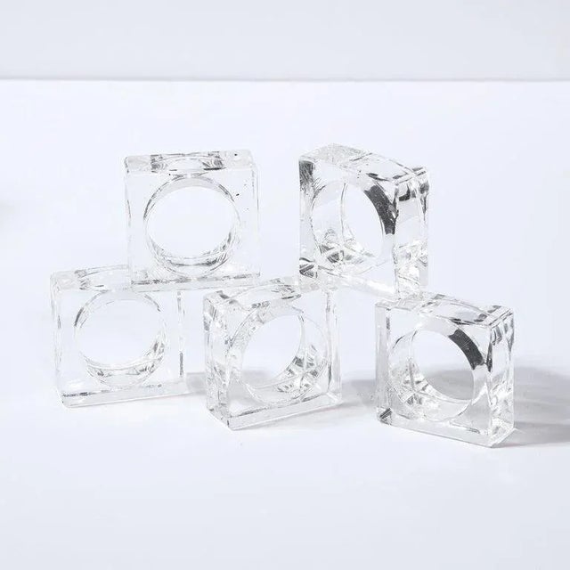 Set of 18 Mid-Century Modern Square Translucent Lucite Napkin Holders For Sale In New York - Image 6 of 12