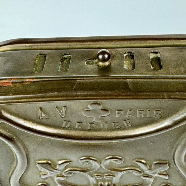 Antique French Metal Portable Chaufferette Coal Box With Wooden Handle to Warm Hands While Tatting C1800's For Sale - Image 9 of 11