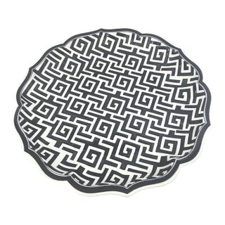 Blue & White Greek Key Decorative Bowl For Sale
