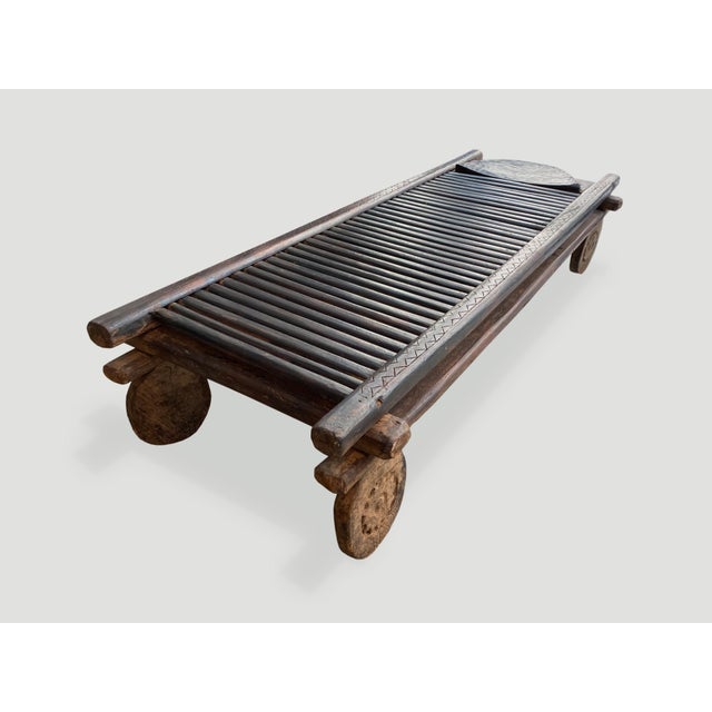 Vintage Wooden African Wabi Sabi Bench or Coffee Table For Sale - Image 16 of 18