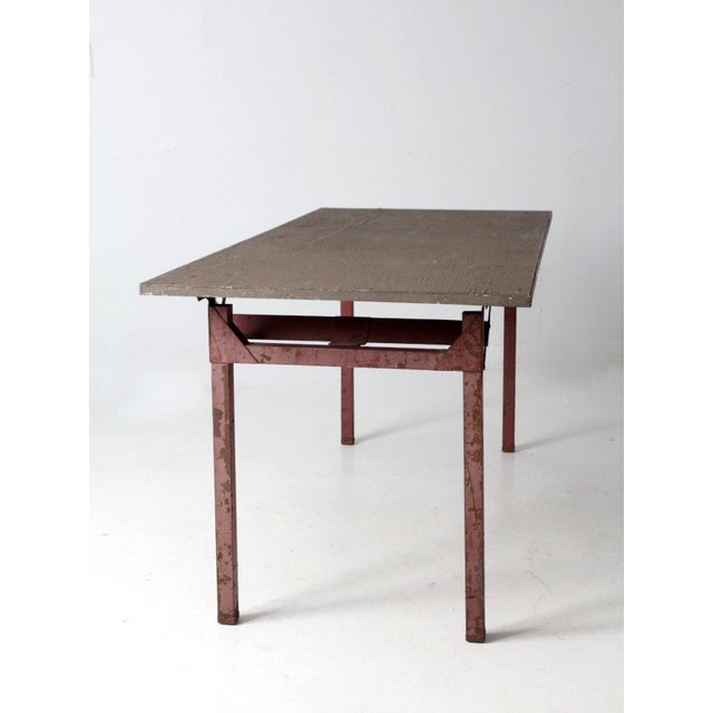 Mid-Century Industrial Work Table For Sale - Image 15 of 15
