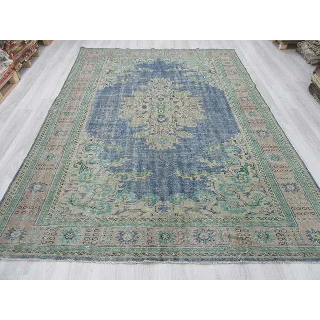 Turkish Vintage Large Turkish Oushak Rug - 95" x 133" For Sale - Image 3 of 6