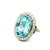1920s Art Deco Platinum Aquamarine & Diamond Cocktail Ring, Size 6.25 For Sale - Image 10 of 13