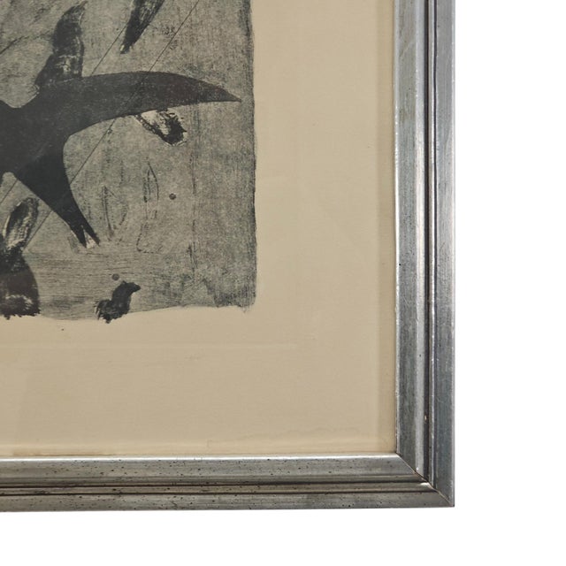 Wood Georges Braque Birds in Flight Etching With Authentication 18.5" For Sale - Image 7 of 11