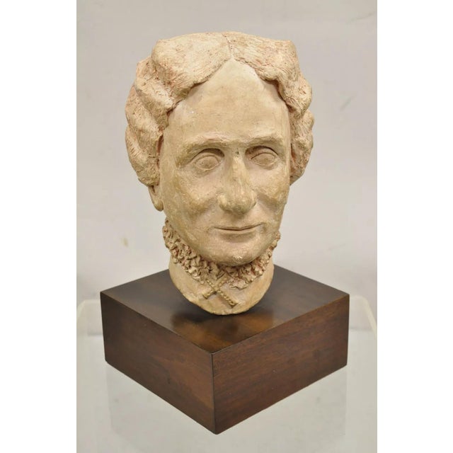 Late 20th Century Mrs. Somson Ceramic Pottery Bust Sculpture by Jacobsen (Peppi) of Cokeville Wy For Sale - Image 4 of 12