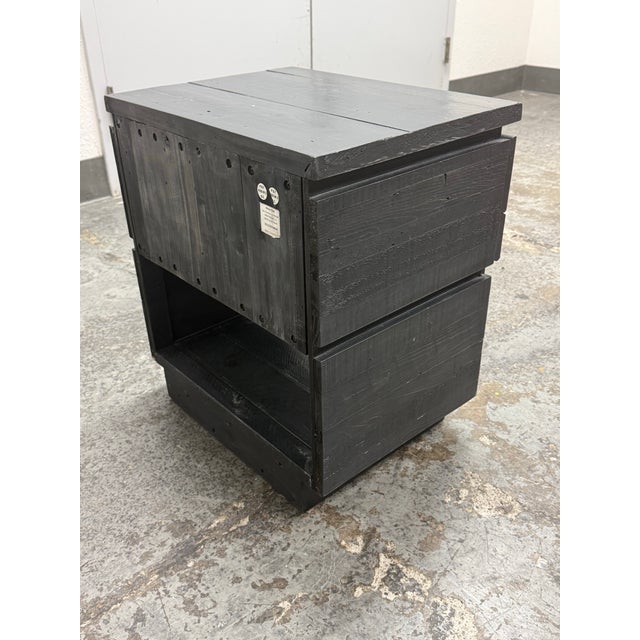 West Elm Plank Wood Nightstand For Sale - Image 12 of 12