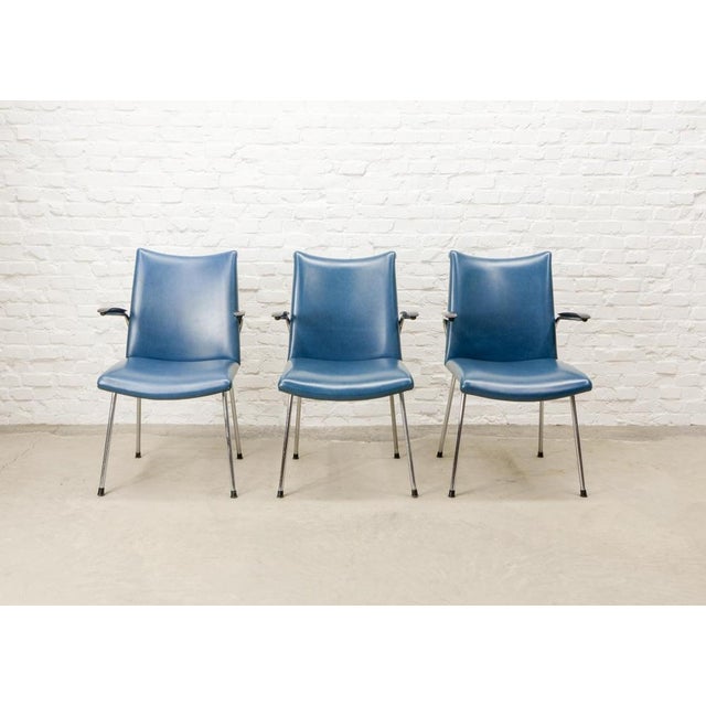 Dutch Chromed Dining Chairs from Gebr. De Wit, 1960s, Set of 3 For Sale - Image 15 of 16
