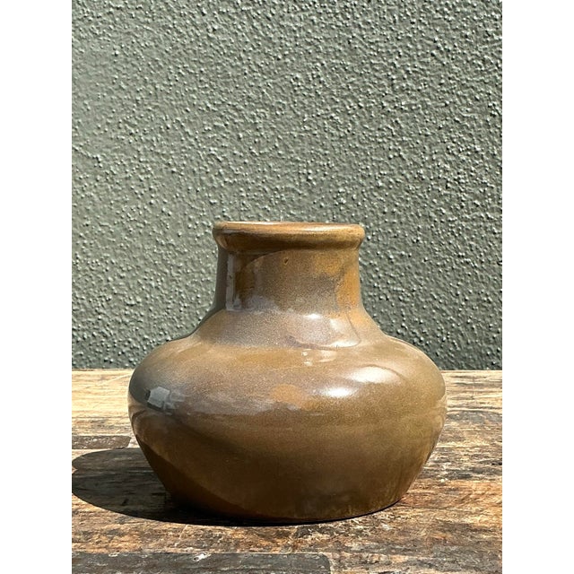 Vintage Glazed Ceramic Vase For Sale - Image 12 of 12