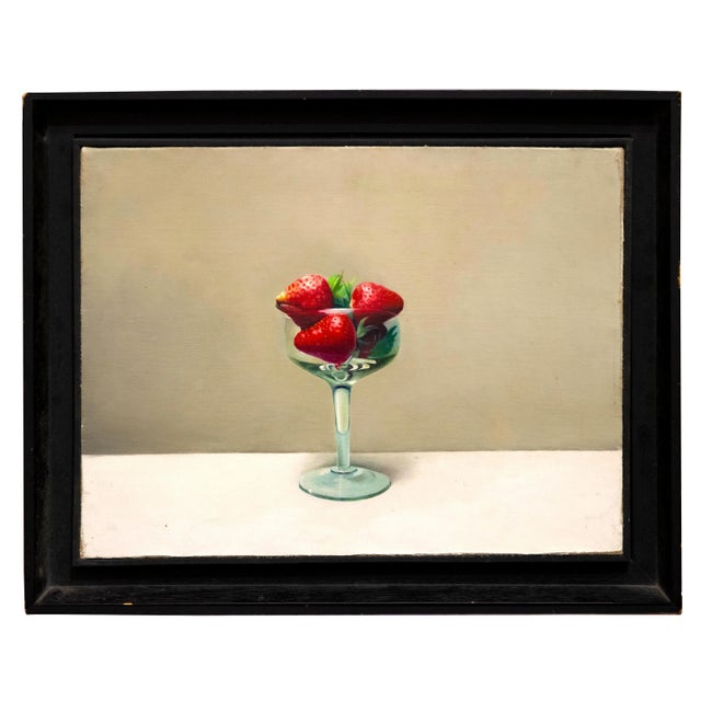Zhang Wei Guang / Mirror - Cup with Strawberries - Oil on Canvas - 2000s For Sale - Image 4 of 4