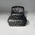 French Space Age black leather armchair and pouf Patate by Airborne, 1970s Patate chaise longue, fully upholstered and...
