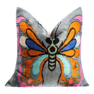 Handmade Velvet Throw Pillow Butterfly Design With Premium Down Feather Insert For Sale