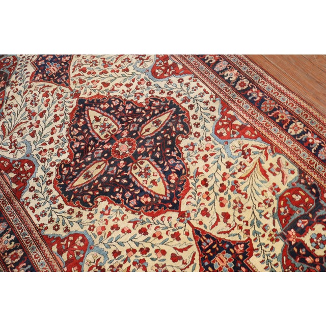 Ivory Persian Sarouk Ferehan Rug For Sale - Image 4 of 9
