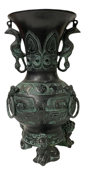 Chinese Oriental Green Bronze-Ware Home Decor Display
