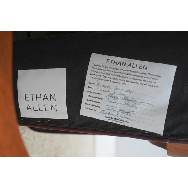 Ethan Allen Burgundy Leather Desk Chair For Sale - Image 17 of 18