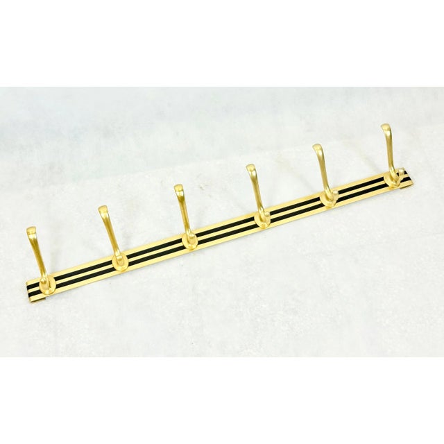 Mid-Century Brass Wall Coat Rack, 1960s, in Flawless conditions. Designed 1960 to 1969