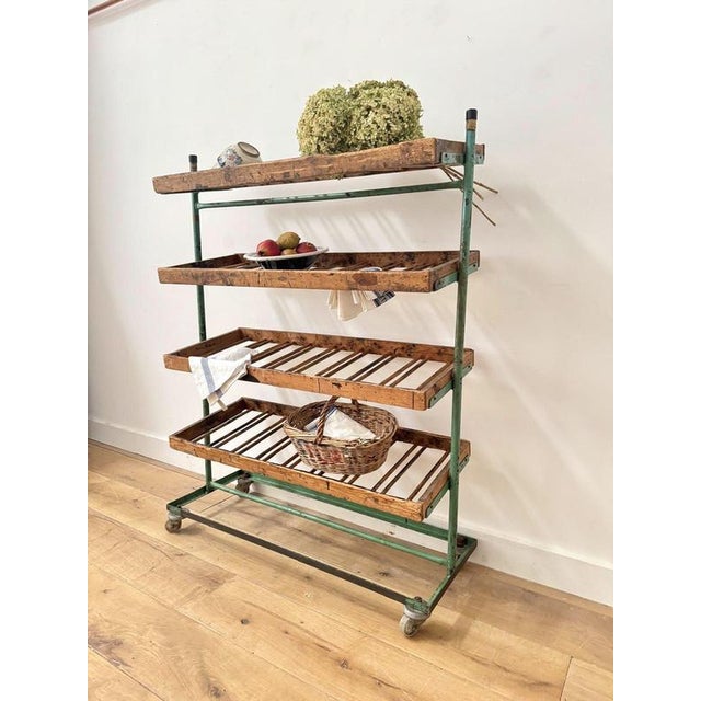 Mid-Century Shoe Rack Trolley For Sale - Image 3 of 8