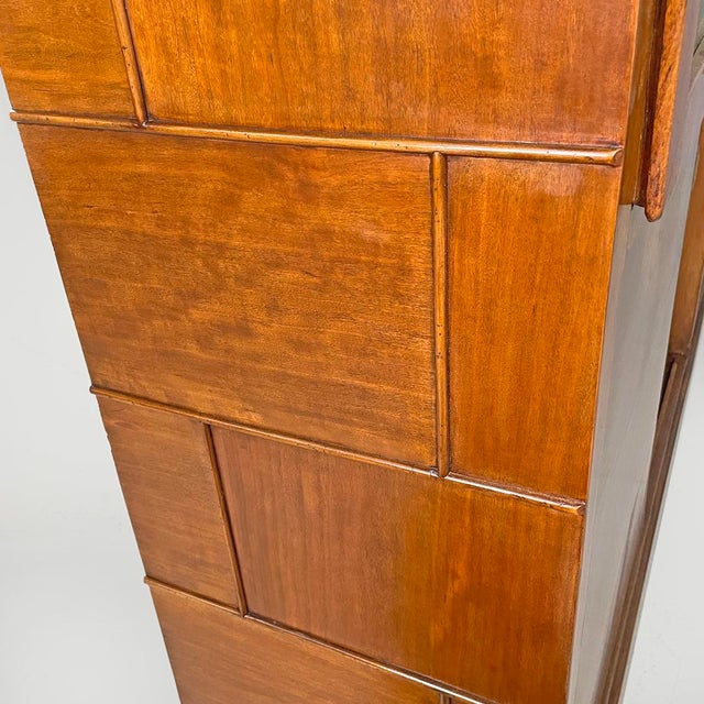 Italian Art Deco Wooden Sideboard with Green and Blue Stained Glass, 1930s For Sale - Image 16 of 18