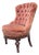 Late 20th Century Victorian Style Tufted Slipper Chair in Pink Velvet For Sale