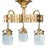 Jugendstil Chandelier with Opaline Glass Shades, Vienna, Austria, 1910 For Sale