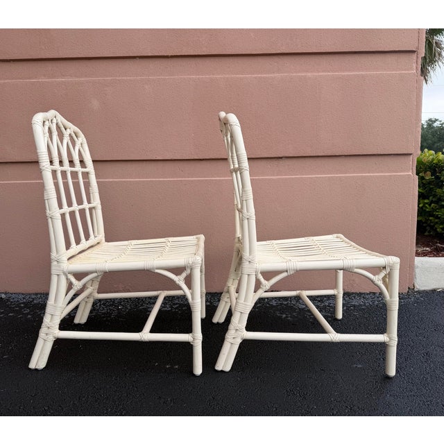 Vintage McGuire San Francisco Cathedral Back Rattan Dining Chairs – A Pair For Sale In Naples, FL - Image 6 of 11