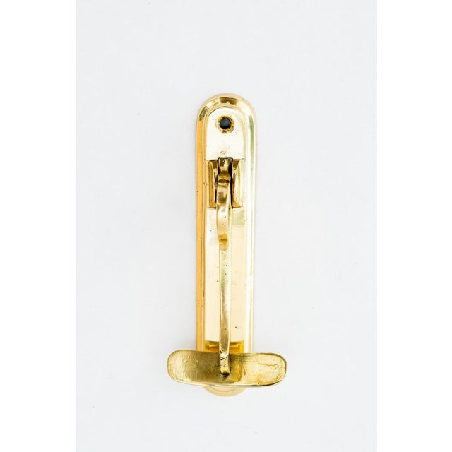 Art Deco Outdoor Hook for Shopping Bags Vienna Around 1920s Brass polished and stove enameled