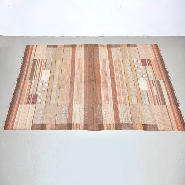 Finnish Flat-Weave Carpet by Laila Karttunen for Kiikan Mattokutomo, 1930s For Sale - Image 13 of 13