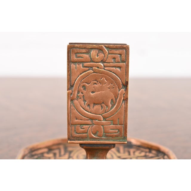 Tiffany Studios New York Zodiac Bronze Doré Match Box Holder For Sale In South Bend - Image 6 of 12