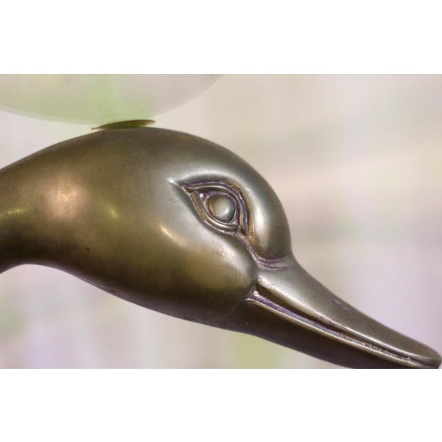 1970s Large Brass Swan Dining Table With a Glass Top From the 1970s For Sale - Image 5 of 18