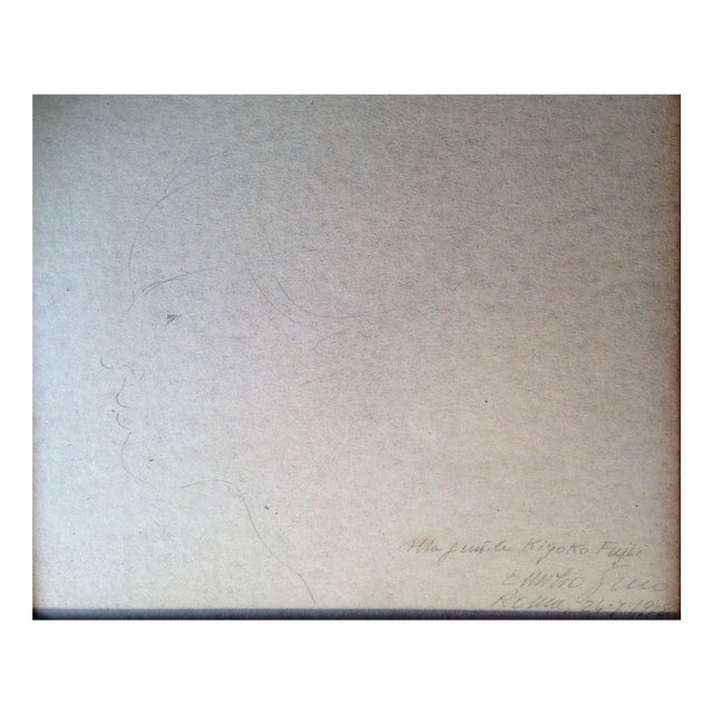 Emilio Greco, Alla Gentile Kiyoko Fuji, 1978, Drawing on Rice Paper For Sale
