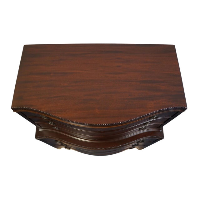 Brown Vintage Antique Solid Mahogany Traditional Duncan Phyfe Style 37" Chest on Chest W. Urn and Vine Inlay 614 For Sale - Image 8 of 13