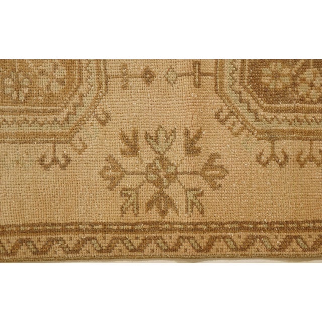 Tan Vintage Circa 1940 Turkish Oushak Runner 3ft 3in X 11ft 3in For Sale - Image 8 of 8
