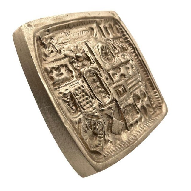 Brutalist Paul Evans Style Mid Century Brutalist Bronze Cabinet Handle Pull For Sale - Image 3 of 7