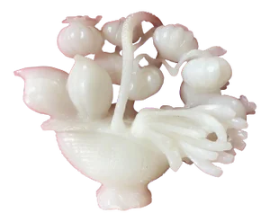 Chinese Carved Stone Fruit Basket