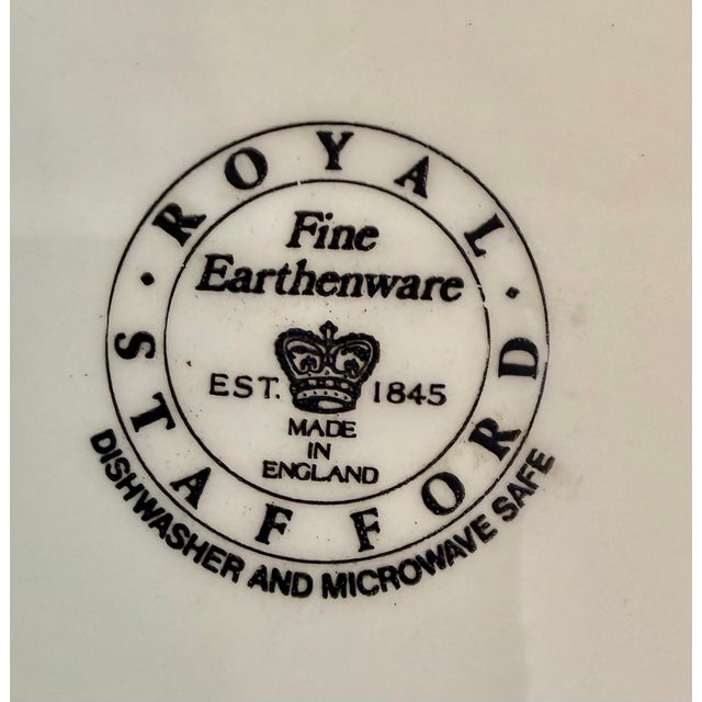 Beautiful Royal Stafford fine earthenware dinner plate featuring an expressive English garden-inspired botanical design....
