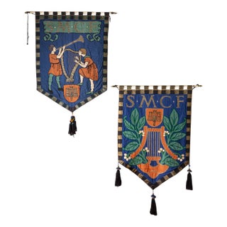 Antique British Music or Choral Procession Banners Orford Castle Suffolk For Sale